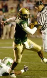 Chris Williams dodges the tackle of Marshall's Curtis Keyes in the second quarter.
