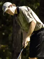 Senior Clark Brown and Garrett Osborn tied for 19th at Sawgrass Tuesday. Photo by Steve Wood.