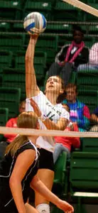 Ivana Bozic had a game-high 23 kills against the Bulldogs.