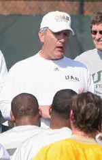 Head coach Neil Callaway led the Blazers through their second day of fall camp on Monday afternoon.