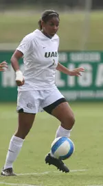 Senior Nadine Liverpool and the Blazers fell to Memphis, 2-1, Thursday evening at West Campus Field.