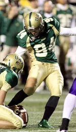 Swayze Waters kicked two field goals in his final Blazer home game.