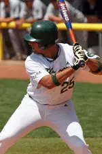 Ryan Keedy hit his first home run of the season in game one of Saturday's doubleheader.