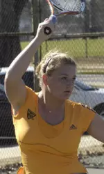 Evelien Strijker won in three sets at No. 1 singles against Louisiana-Monroe.