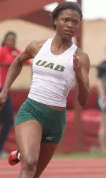 Jacinta Scruggs claimed top honors in the 400-meter dash at the Houston Opener.