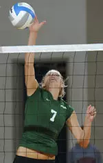 Sam Serley hit .700 with eight kills in Sunday's win.