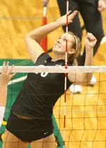 Savannah Pegg had five kills in the decisive fifth set.