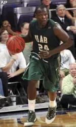 UAB guard Robert Vaden heads up the court during the second half.