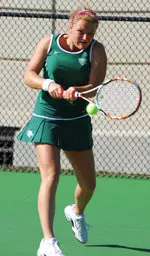 Evelien Strijker won in three sets Sunday at No. 1 singles.