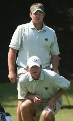 UAB senior Zack Sucher (standing) is in a tie for sixth overall through two rounds of the Reunion Intercollegiate.