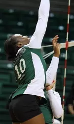 Michelle Uzoh posted six kills in the loss to Houston.