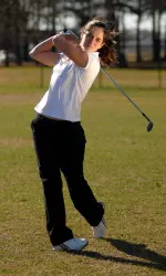 Senior Carolyn Cochran currently leads the Blazers with a score of 74.
