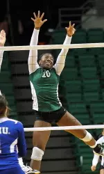 Michelle Uzoh averaged 1.62 blocks per set in two matches over the weekend.