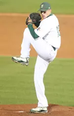Blake Huddleston pitched one and two-thirds innings of scoreless relief in the opener at Mississippi State.