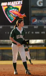 Lauren Webster (13-5) notched a win and a save for the Blazers Saturday.