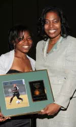 Women's soccer defender Danielle Blair received the SAAC Award in addition to two other awards.