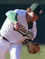 Ryan Woolley earned his second win on the mound Saturday night at UCF.