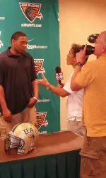 Senior tight end Jeffery Anderson was on hand to discuss the 2010 season with local media members.