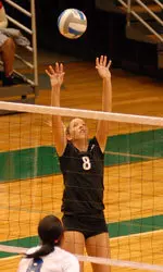 Setter Alison Woods and the Blazers open play Friday.