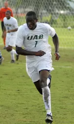 Junior Babayele Sodade scored a goal in UAB's 2-1 loss at No. 2 Virginia.