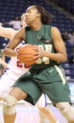 Junior center Meagan Brown leads the team with 5.6 rebounds per game.