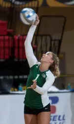 Alison Woods just missed a double-double with 13 assists and nine digs.
