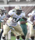 Offensive lineman Chris Hubbard and the Blazers take on Memphis at 3:15 p.m. CT on Saturday.