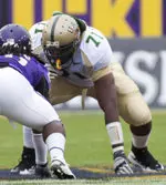 Matt McCants leads the Blazer offensive line Saturday at Memphis.