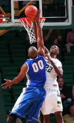Senior Cameron Moore finished with 22 points, a career-high 17 rebounds and four blocks in the win over Troy.