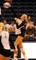 Ashley Ricks recorded the most blocks (12) in a match for UAB since 2006.