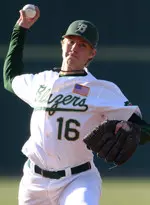 Blake Huddleston allowed just one hit in three innings of relief Sunday.