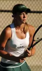 Caroline Faught went three sets in her match at No. 4 singles.