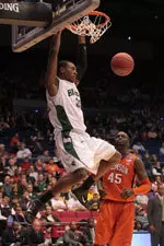 Ovie Soko was one of three UAB men's basketball players who made phone calls to UAB season ticket holders on Thursday night.