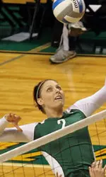 Sam Serley rocketed five kills in the fifth set for the Blazers.