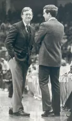 Gene Bartow had friends inside and out of the college basketball world, including former DePaul coach Joey Meyer, pictured with him here.