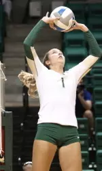 Alison Woods posted a double-double with 45 assists and 12 digs