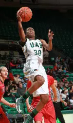 Junior forward Ashley Grimes scored 18 second-half points in the loss.