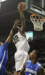 Cameron Moore had a season-high 25 points to go along with 13 boards and five blocked shots.