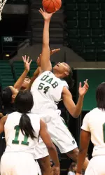 With 104 career blocked shots, Meagan Brown is closing in on second place on UAB's all-time list.