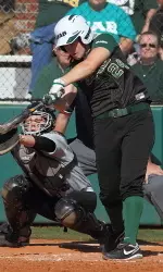 Senior Mandy Lowman blasted her third homer of the season on Tuesday.