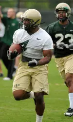Running back Dontavius Jackson at Friday's practice. UAB's Saturday morning practice has been moved to Legion Field.