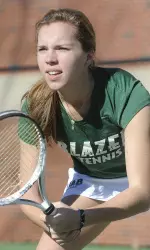 Sarah Witkowski teamed with Caroline Faught for a win at No. 3 doubles.