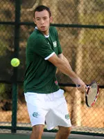 Tom Puetz was in the third set of his match Tuesday when play was halted.