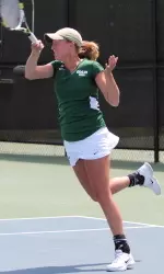 Rachel Daniell won in three sets at the No. 3 position to finish the spring with a 10-7 singles record.