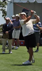 Sophomore Thomas Sutton nearly hit a hole-in-one during Wednesdays second round.