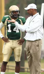 Quarterback Jonathan Perry and Head Coach Garrick McGee