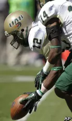 Nick Adams returns a blocked punt for a touchdown