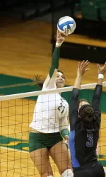 MB Kiriana Hirini posted eight kills and seven blocks in the Blazer victory