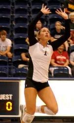 Setter Alison Woods needs eight assists to reach 3,000 for her career