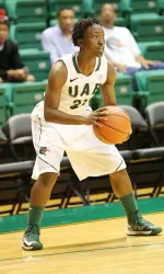 Freshman Chelsee Black eyes the basket in a game against Houston.